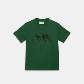 Evergreen Horse And Carriage T-Shirt In Organic Cotton