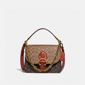 BEAT SHOULDER BAG IN SIGNATURE CANVAS WITH HORSE AND CARRIAGE PRINT
